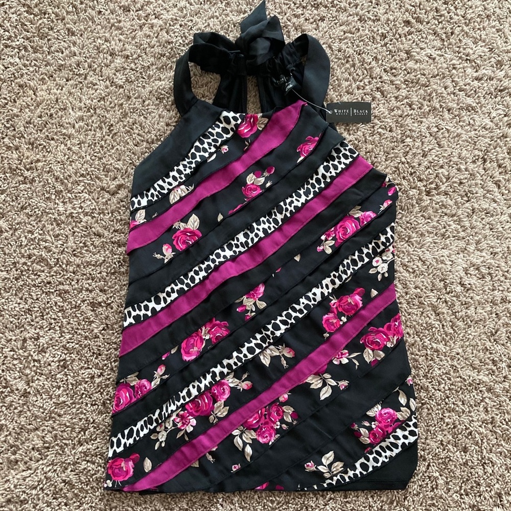 NEW White House Black Market Layered Halter Top S